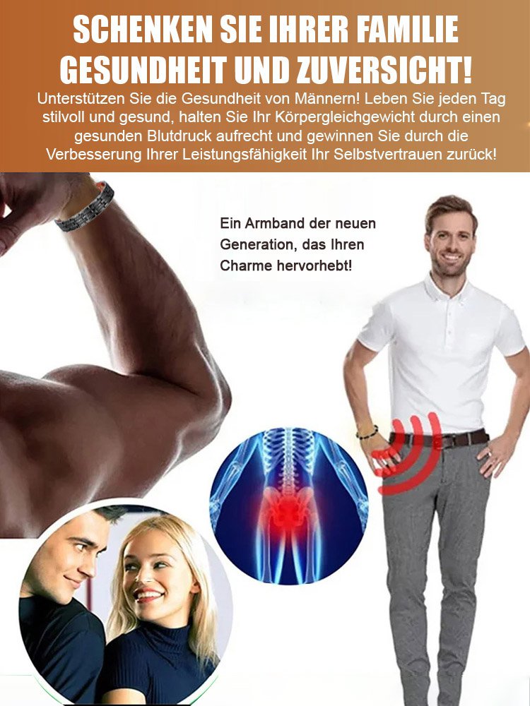 Double-row men's titanium steel bracelet with four links, fashionable wristband